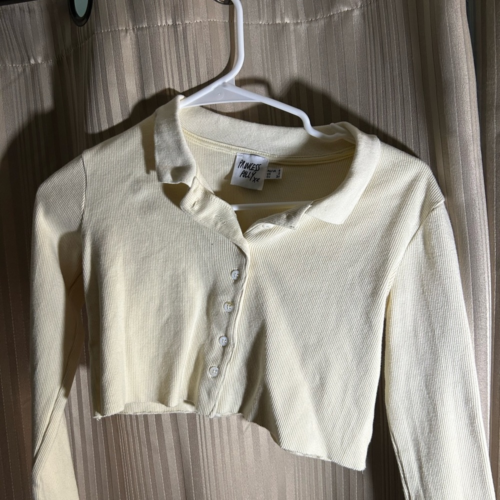 princess polly cropped polo shirt